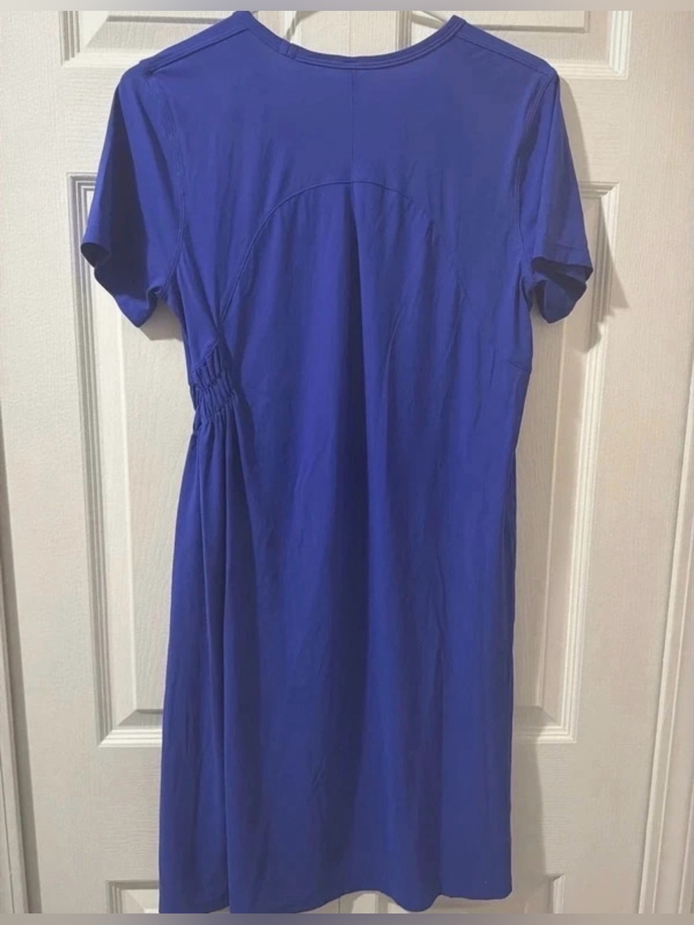 Lululemon Blue Nylon Short-Sleeve Side-Ruched Women’s Dress Size 6 - Picture 3 of 4